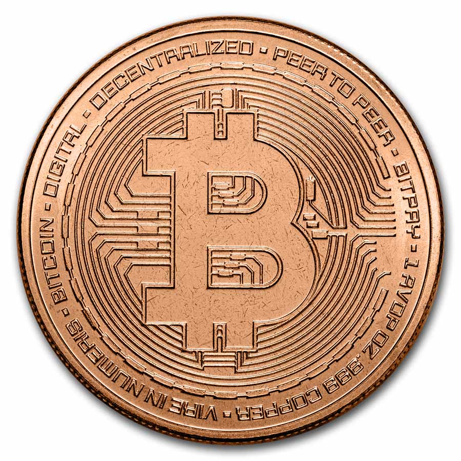 1 Unze Kupfermünze - Bitcoin