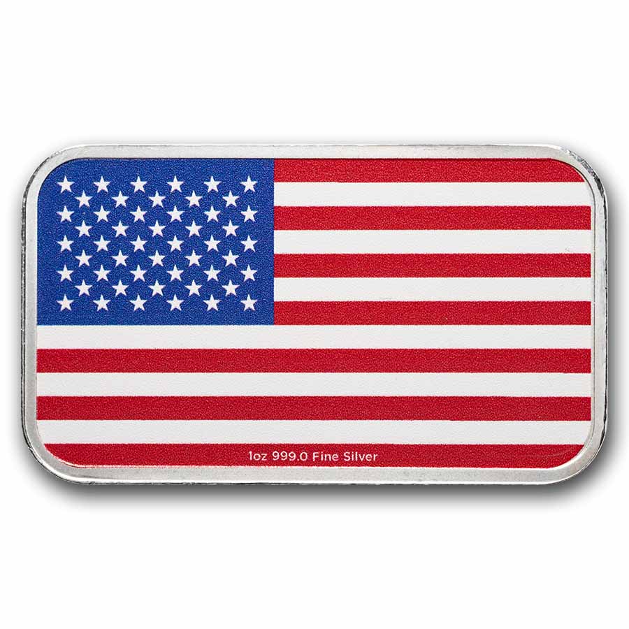 1 Unze Barren Colorized - American Flag - Image 2