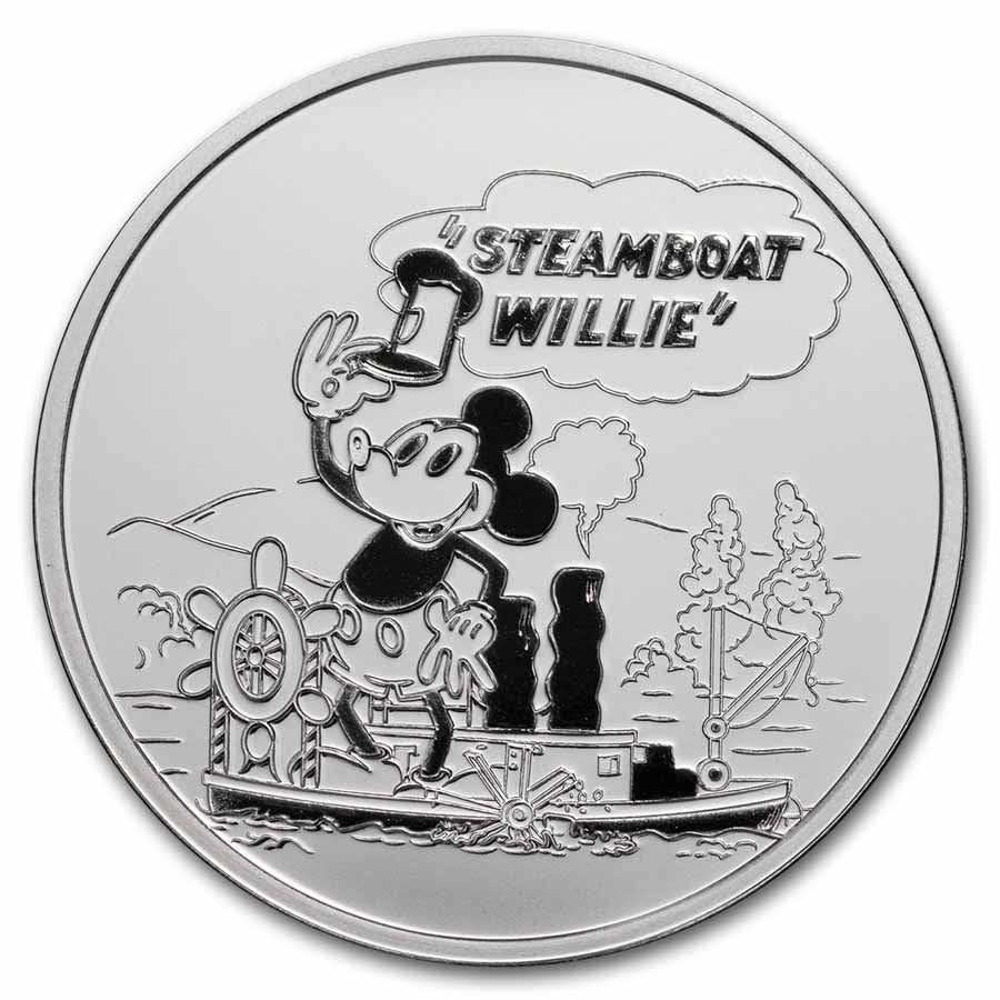 1 Unze Silbermünze - Steamboat Willie BU