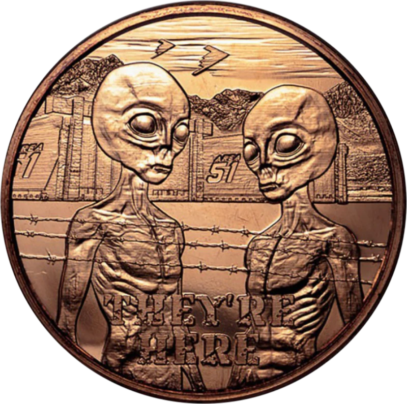 1 Unze Kupfermünze Aliens -They are here-