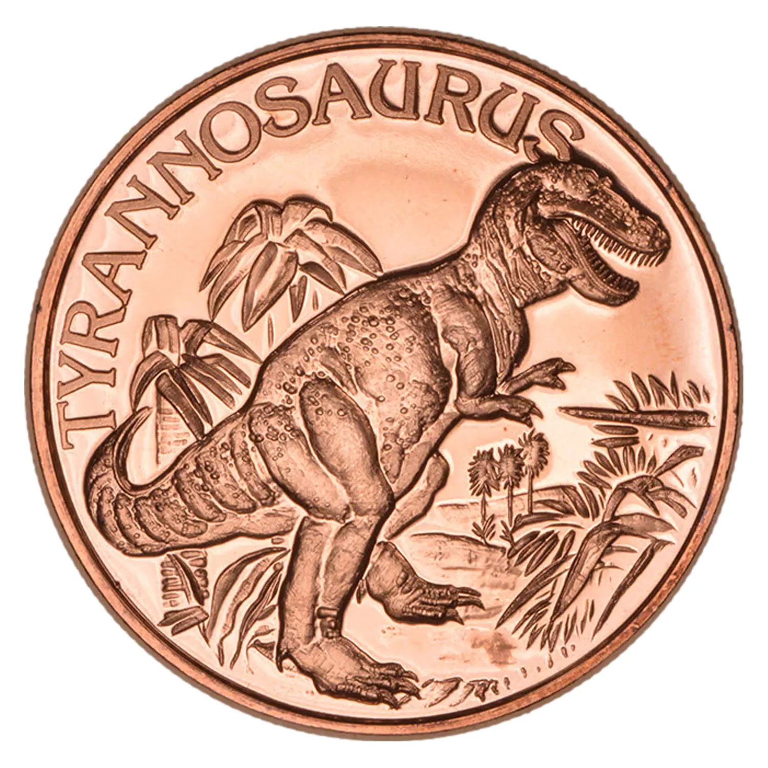1 Unze Kupfermünze Urzeit Tyrannosaurus Rex