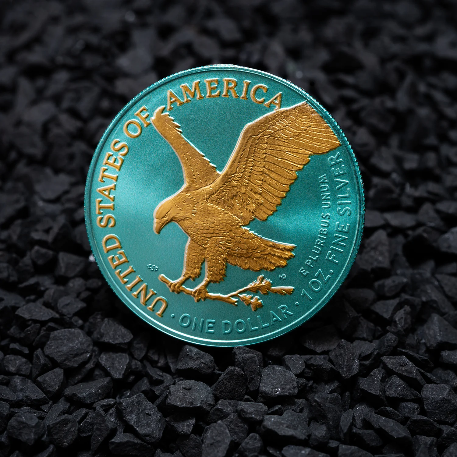 1 Unze Silber American Eagle 2023 Caribbean Blue (Auflage: 100 | teilvergoldet) - Image 3