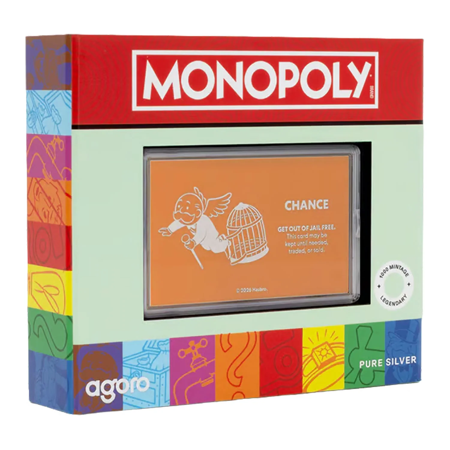 1 Unze Silber - MONOPOLY - Chance Cards - Get out of Jail Free Card