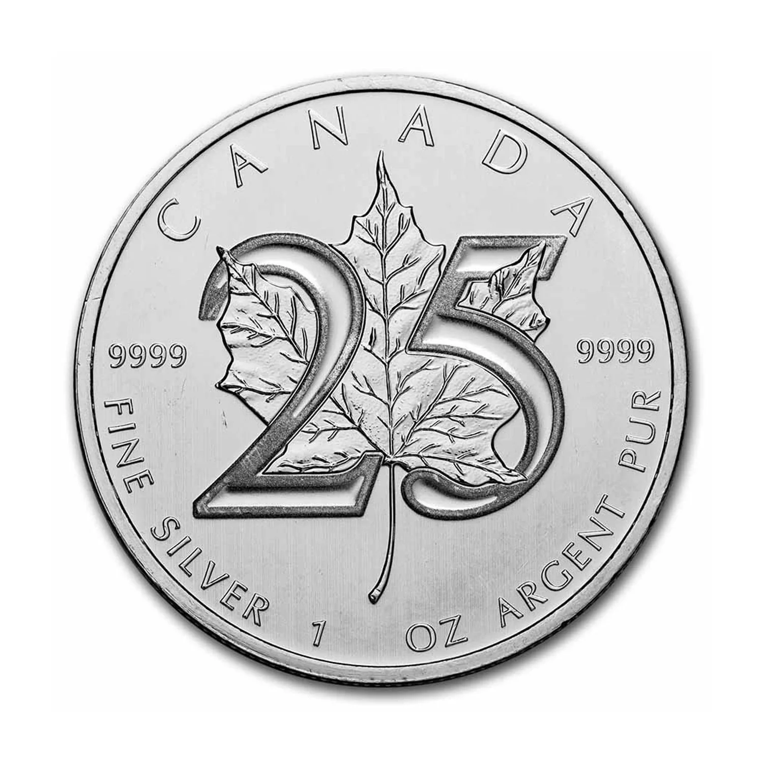 1 Unze Silbermünze - Canada Maple Leaf BU (25th Anniv) 2013