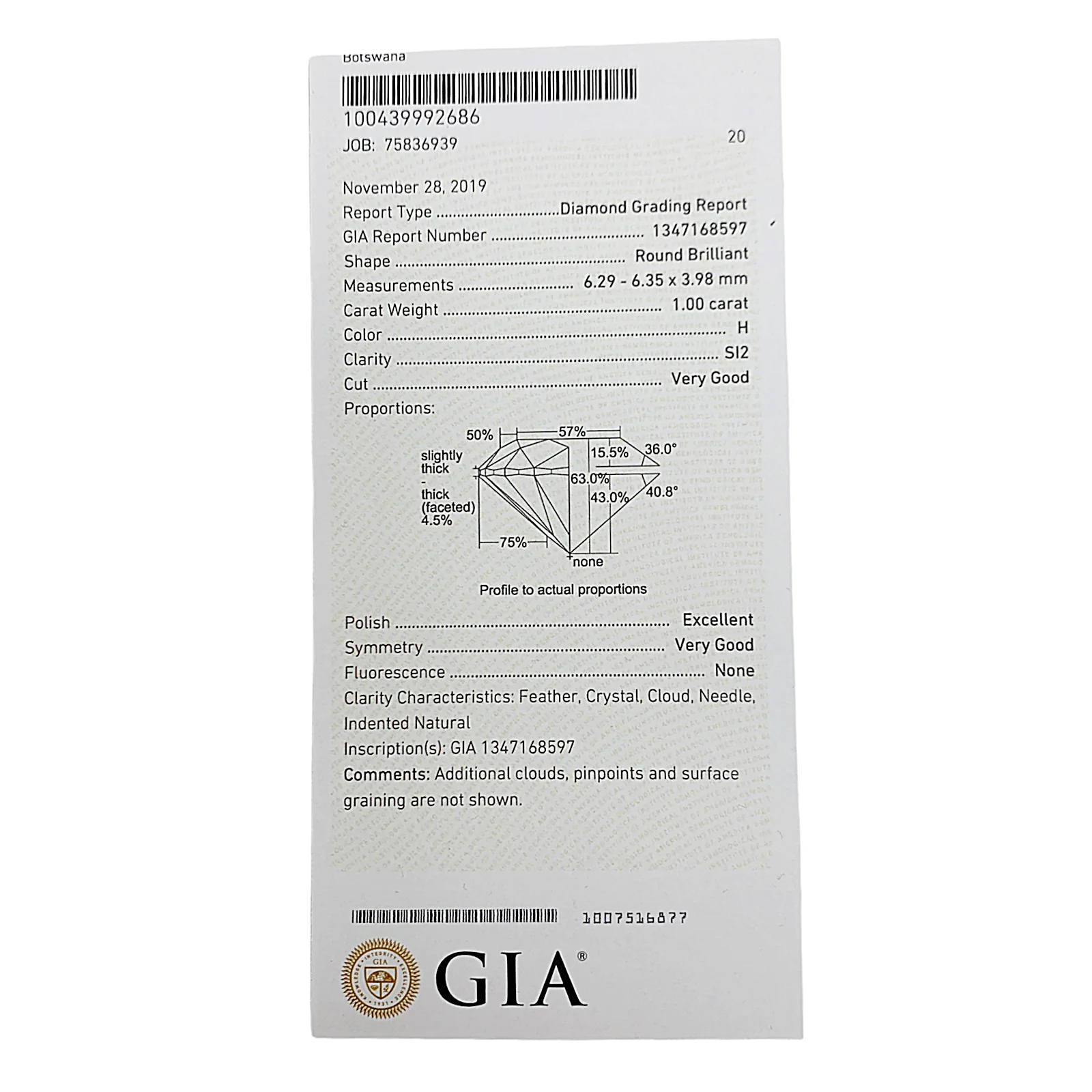 2.00ct  Diamond Earring +SI 2 Round Brilliant - Image 6