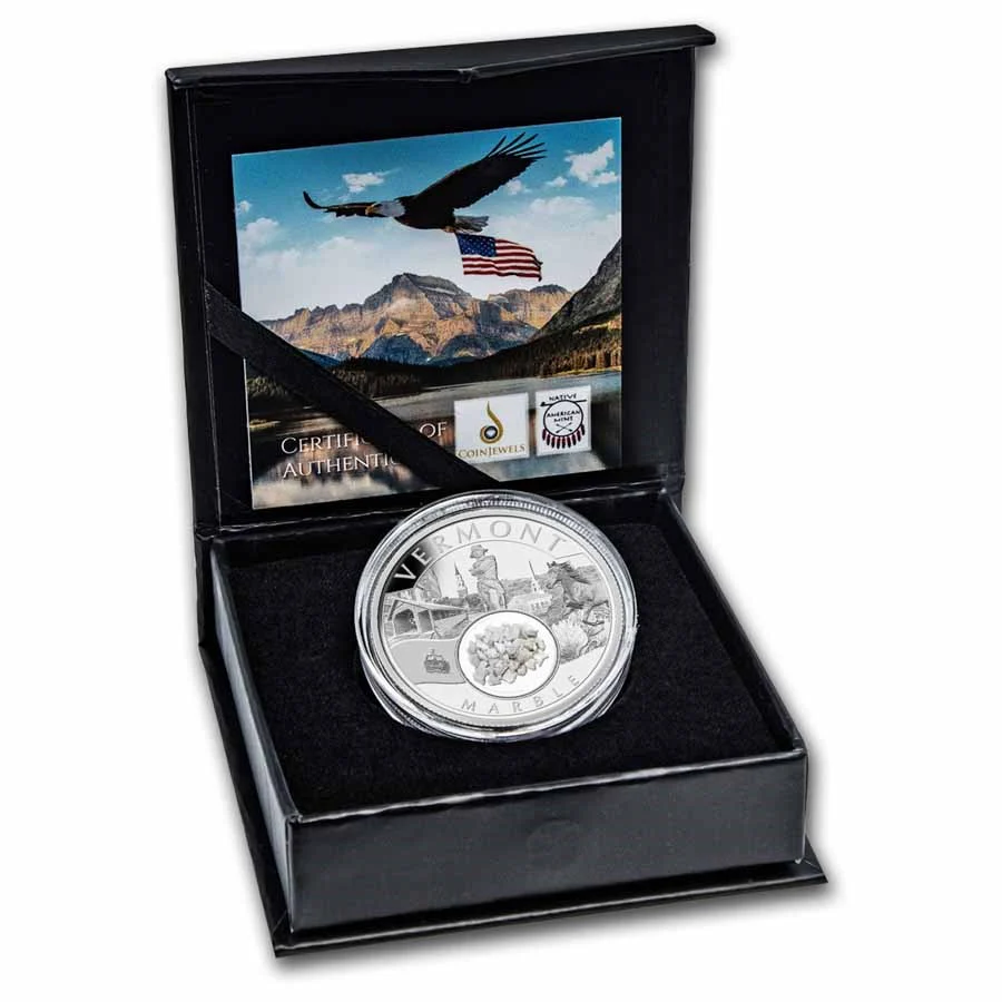 1 oz Silver Treasures of the U.S. - Vermont Marble 2024 - Image 2