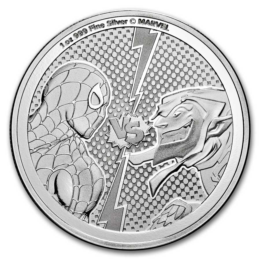 1 Unze Silbermünze Niue $2 Marvel Spider-Man vs Green Goblin 2024