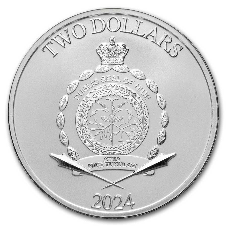 1 Unze Silbermünze Niue $2 Marvel Spider-Man vs Green Goblin 2024 - Image 2