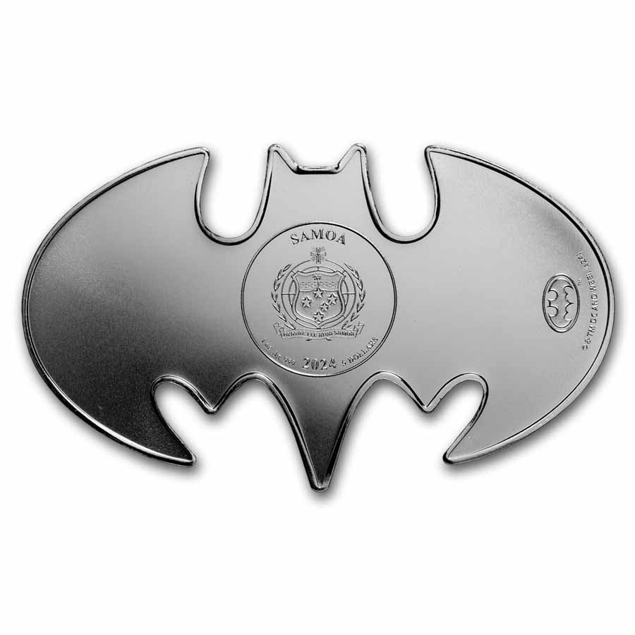 1 Unze Silber Samoa Batman Batarang Shaped Coin BU 2024 - Image 2