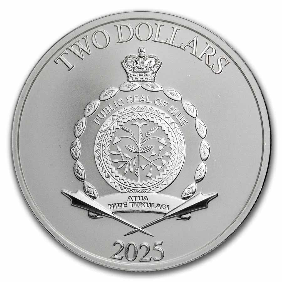 1 Unze Silbermünze Niue $2 Marvel Captain America vs Thanos 2025 - Image 2