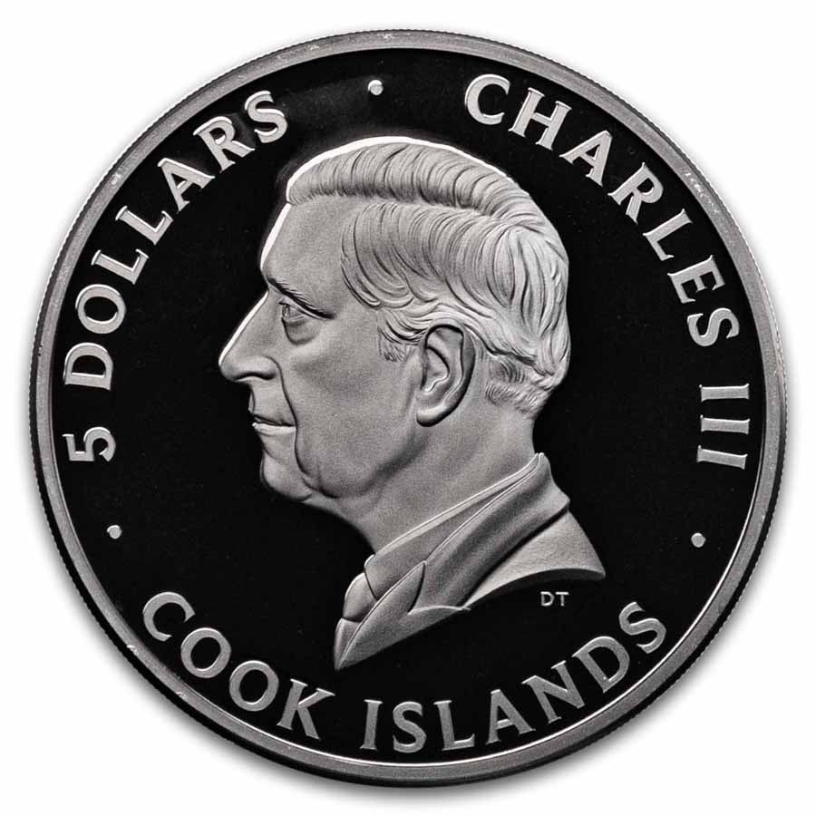 1 Unze Silbermünze Cook Islands Obsidian Black Wave (w/ Box & COA) 2026 - Image 3