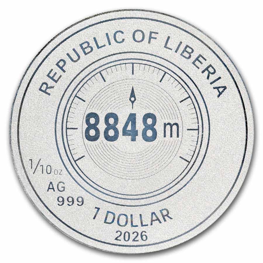 1/10 Unze Silber Liberia Mount Everest 2026 - Image 2