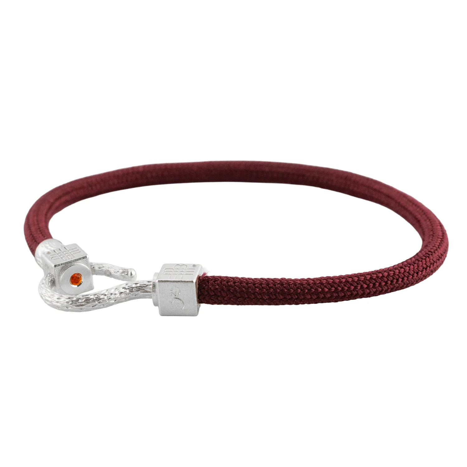 Bracelet BURGUNDY RED SEA - 925 sterling silver with an orange topaz