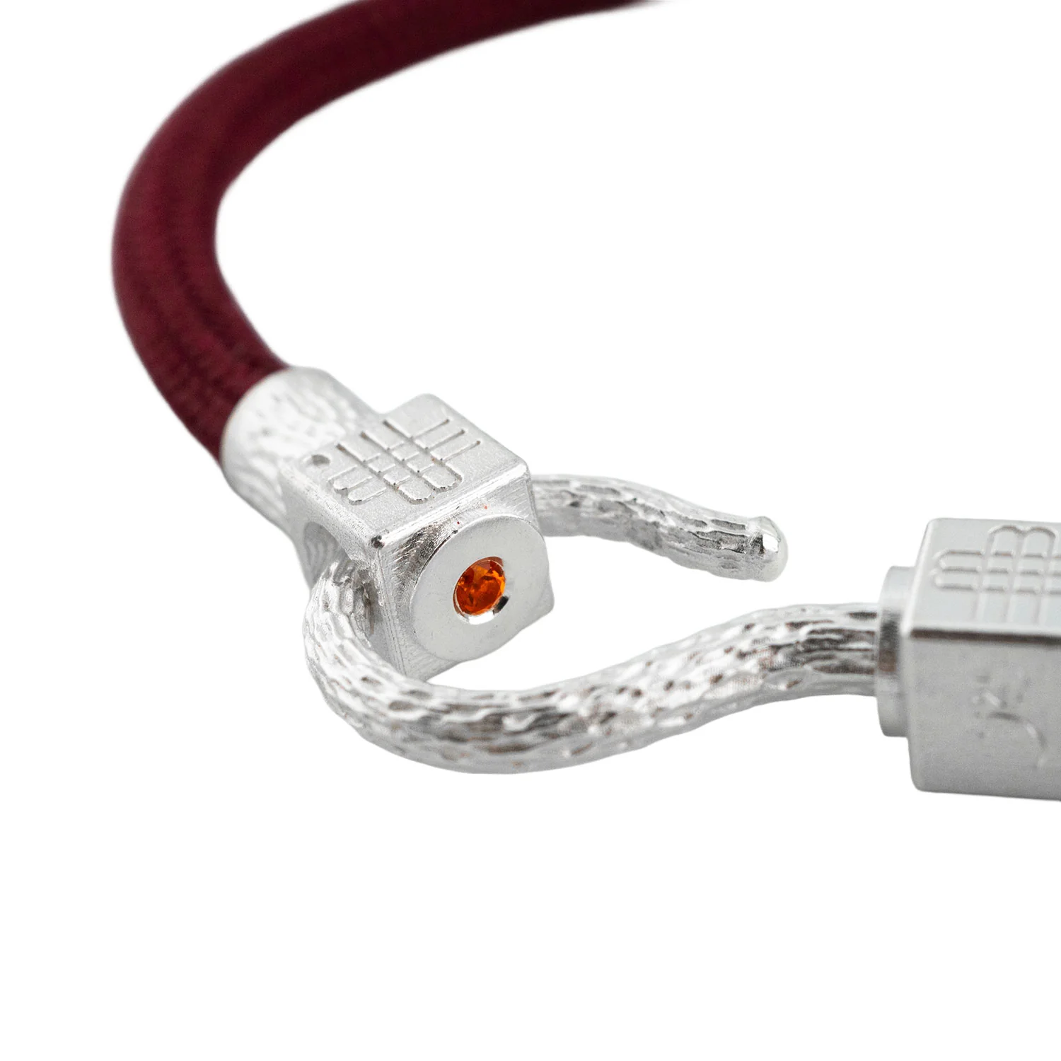 Bracelet BURGUNDY RED SEA - 925 sterling silver with an orange topaz - Image 2