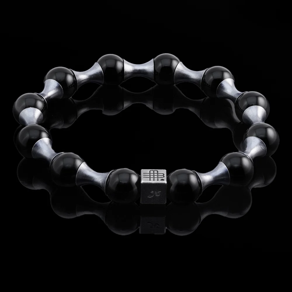 Bracelet DARK WAVE, BOLD and STRIKING 925 sterling silver blackened with large onyx stones - Image 3