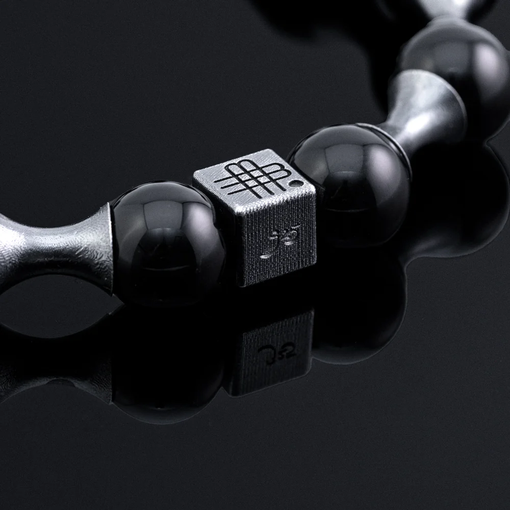 Bracelet DARK WAVE, BOLD and STRIKING 925 sterling silver blackened with large onyx stones - Image 4