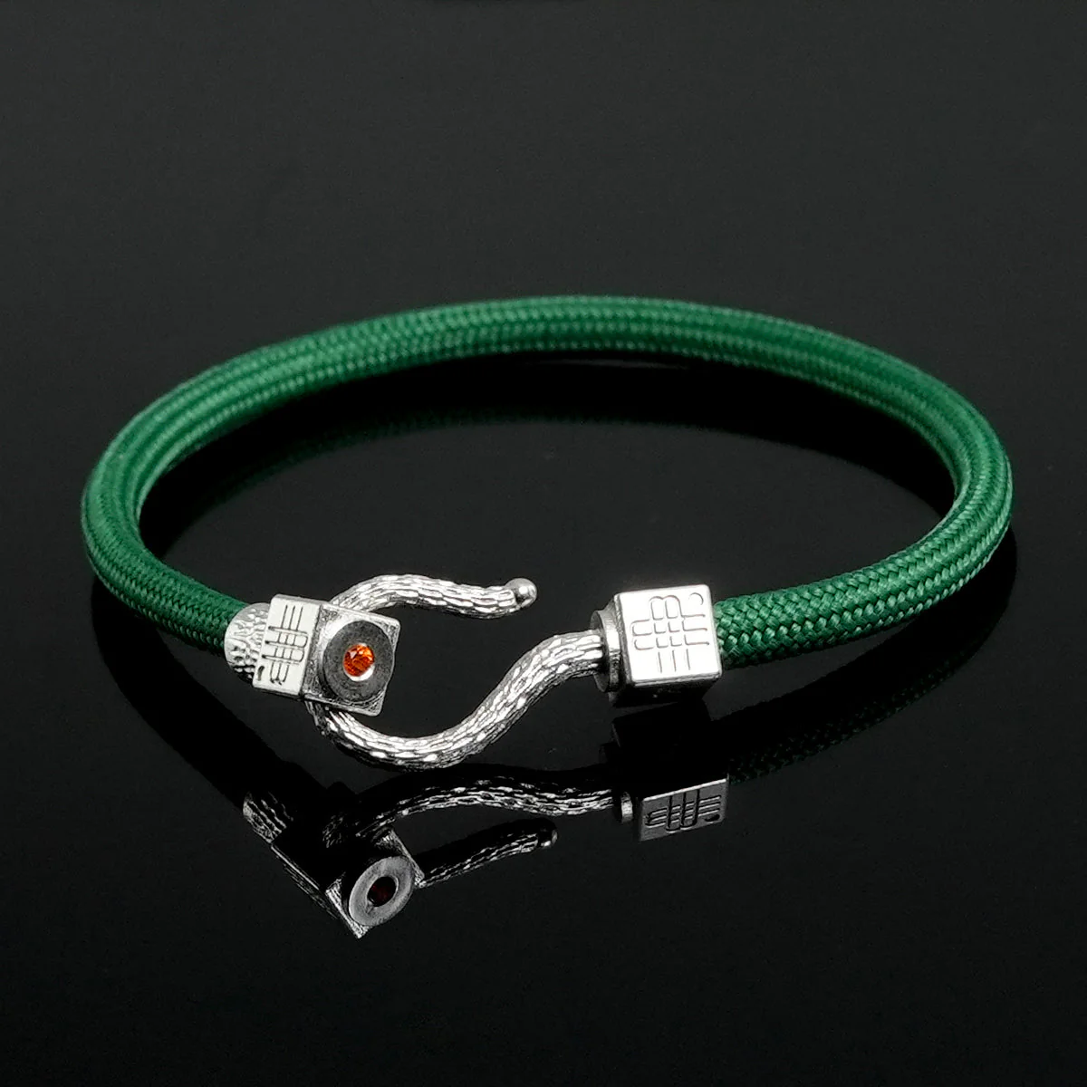 Bracelet GREEN SEA - 925 sterling silver with an orange topaz - Image 3