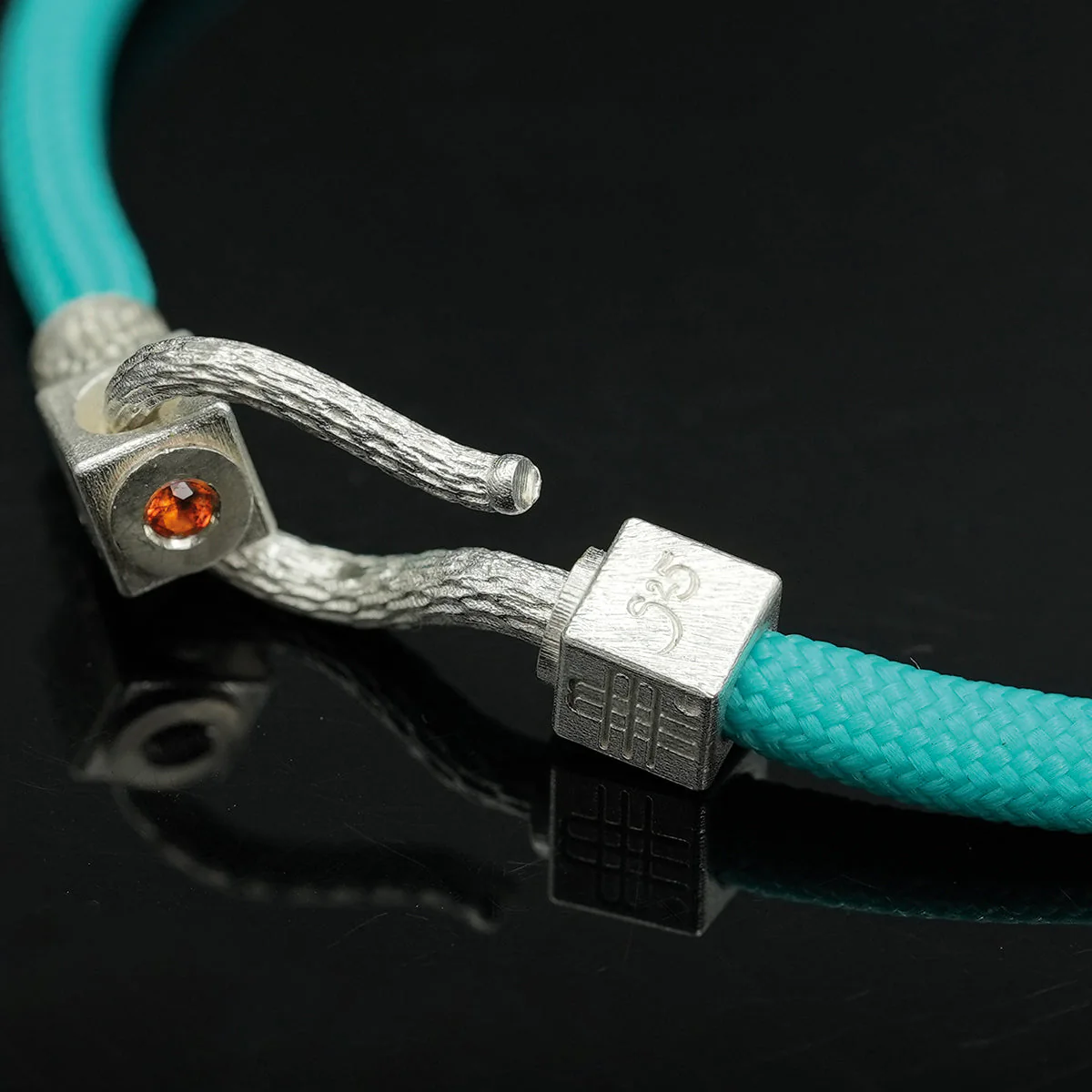 Bracelet TURQUOISE SEA - 925 sterling silver with an orange topaz - Image 4