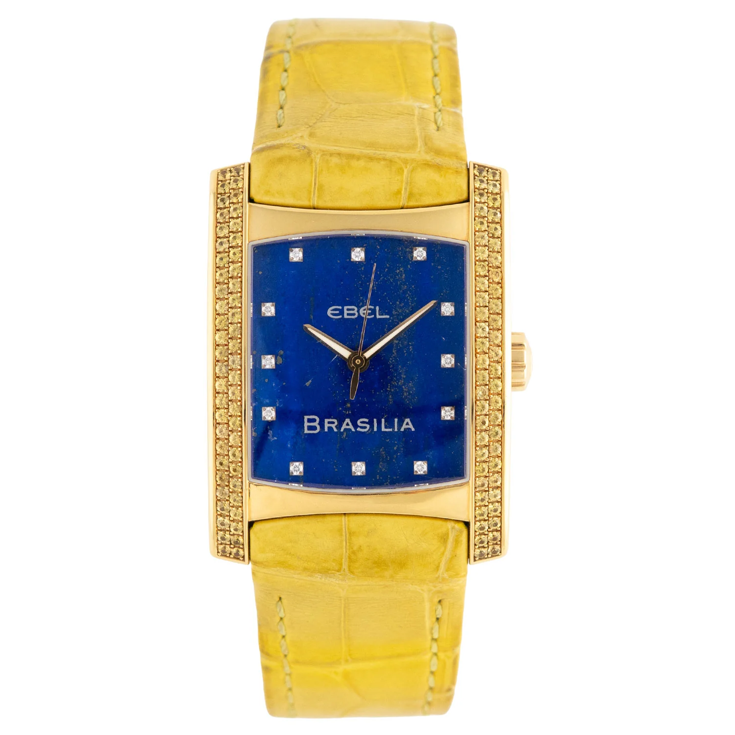 Brasila Unworn Rare 18ct Yellow Gold Blue Dial -