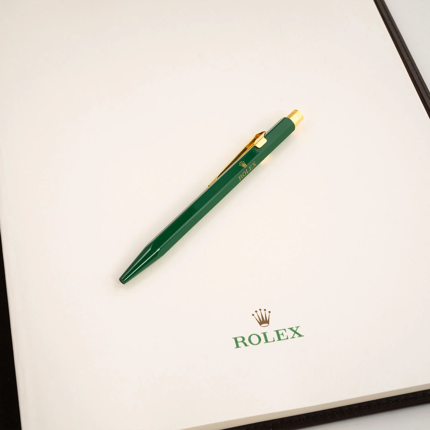 Brown Leather Notebook with Pen - Image 2