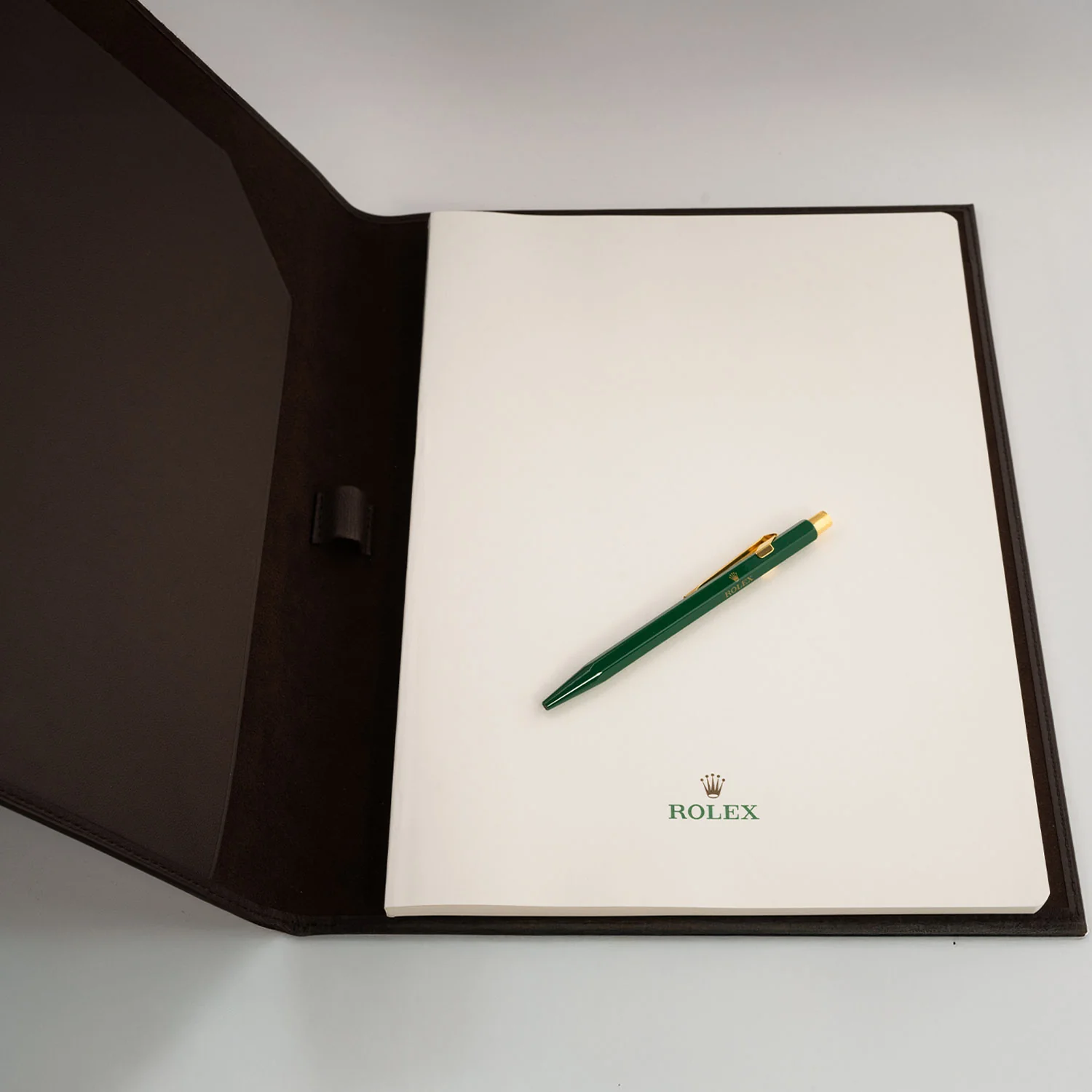 Brown Leather Notebook with Pen - Image 4