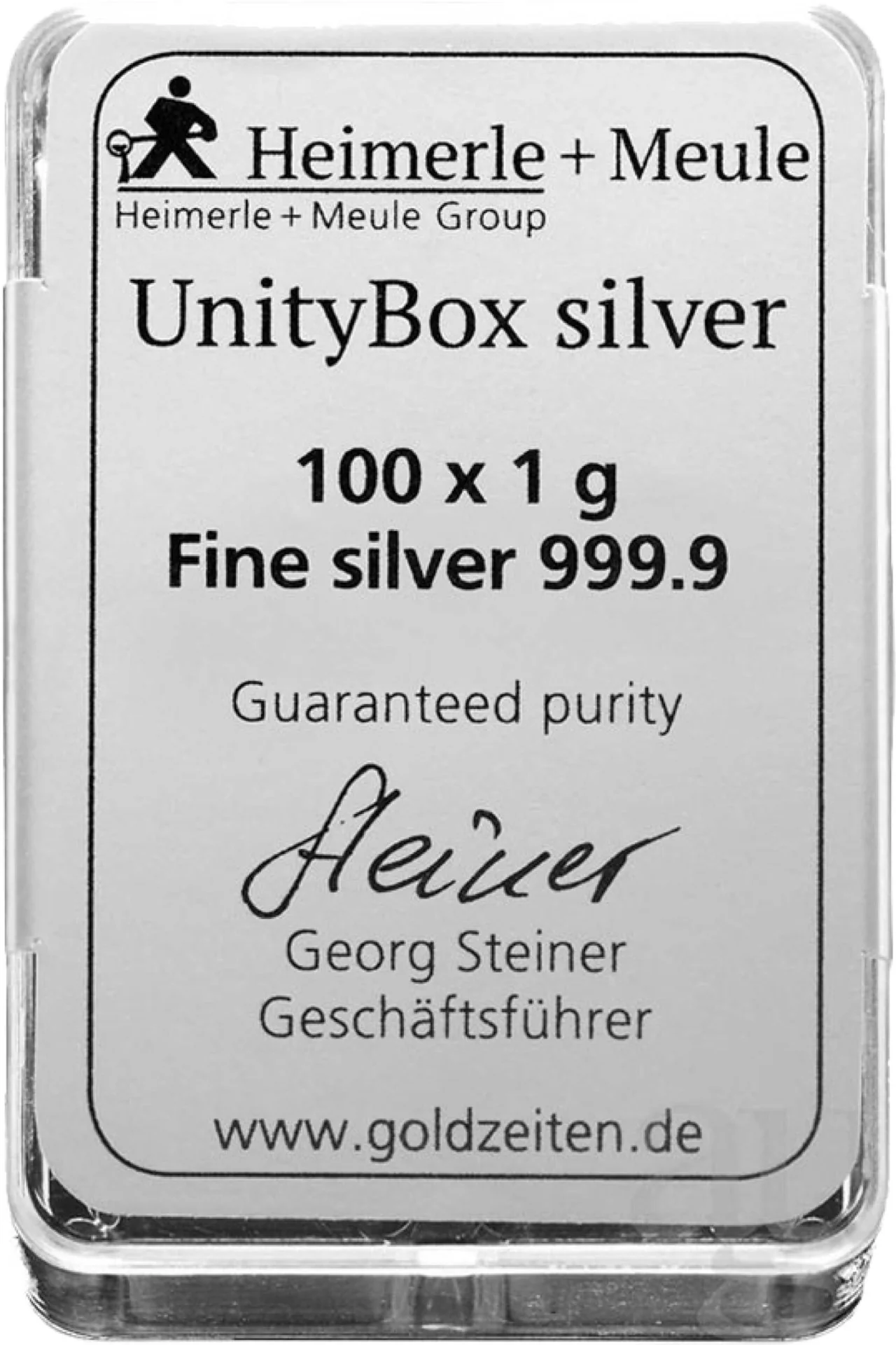 100 x 1g Silber Heimerle und Meule UnityBox - Image 5