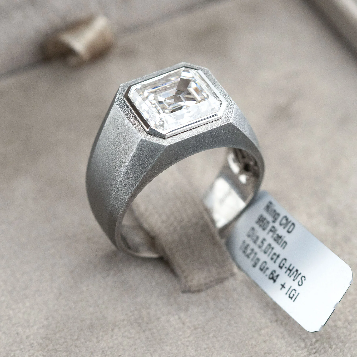 950 Platinum Diamond Ring 5.01ct G-H/VS