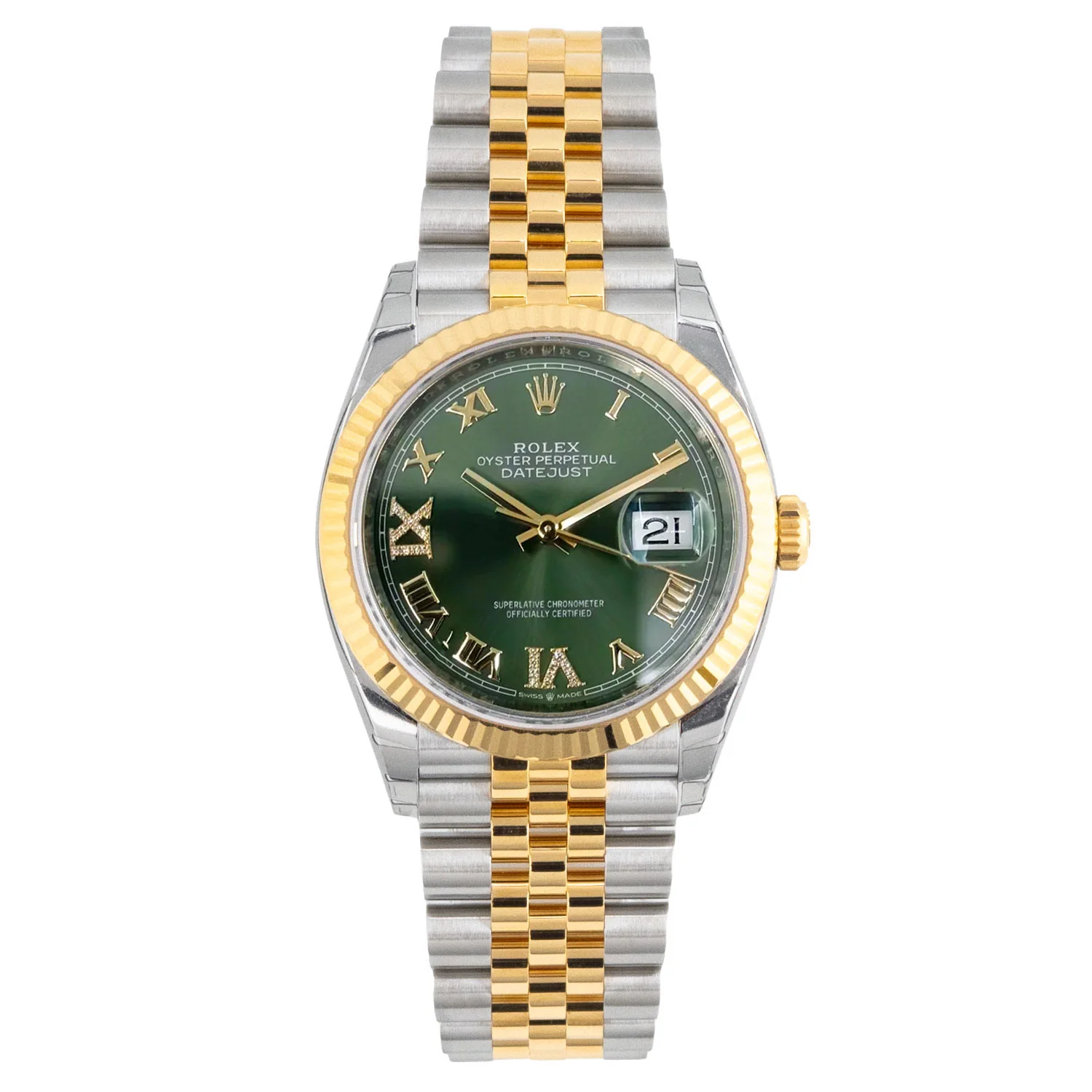 Datejust 36mm Green Roman Diamond Dial 2020 Jubilee - 126233