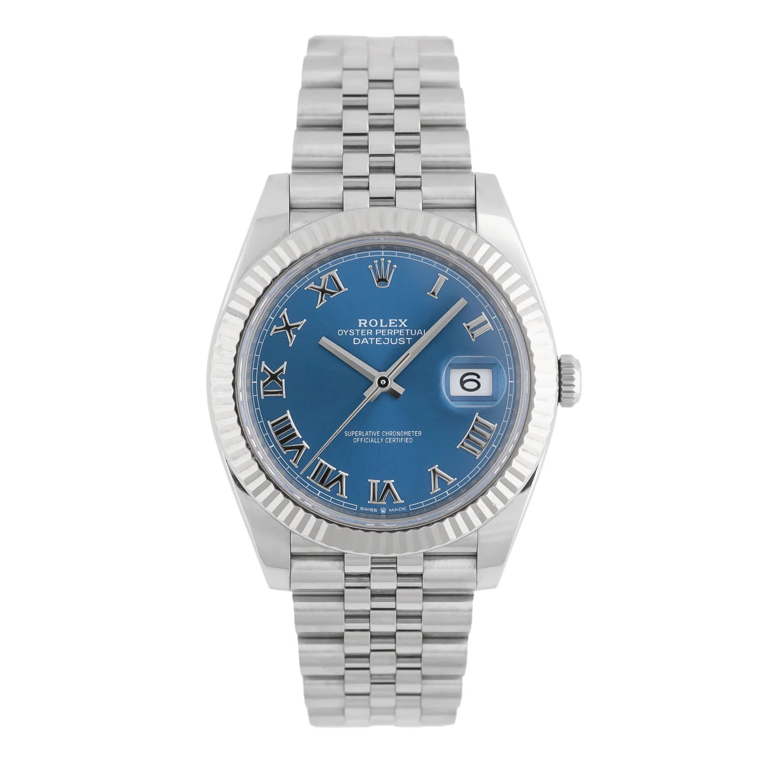 Datejust 41mm Azzurro Dial Full Sticker Full Set 2025 Jubilee - 126334
