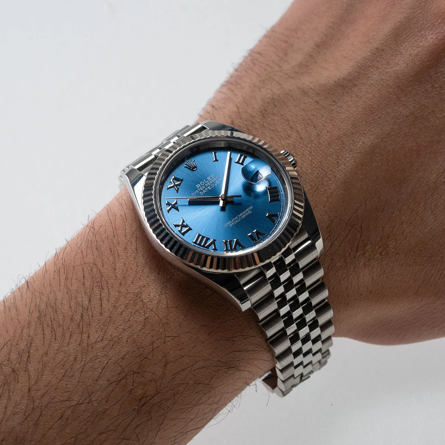 Datejust 41mm Azzurro Dial Full Sticker Full Set 2025 Jubilee - 126334 - Image 5