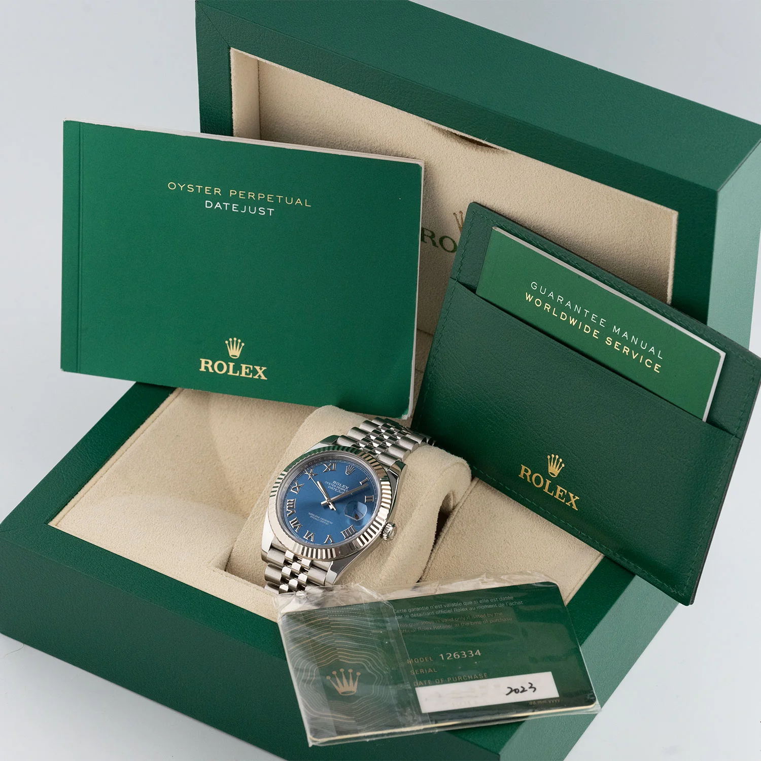 Datejust 41mm Azzurro Dial Full Sticker Full Set 2025 Jubilee - 126334 - Image 6