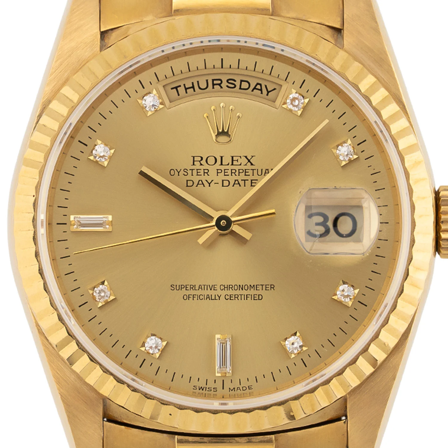 Day-Date Golden Factory Baguette Diamond Dial 1990 - 18238 - Image 2