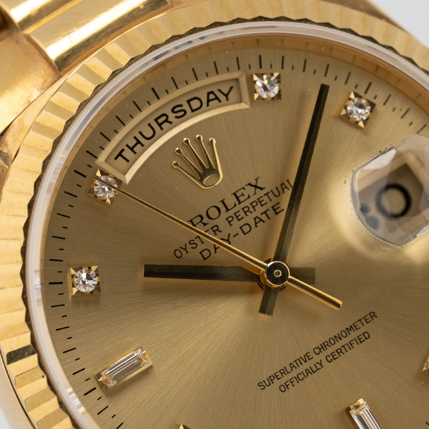 Day-Date Golden Factory Baguette Diamond Dial 1990 - 18238 - Image 3