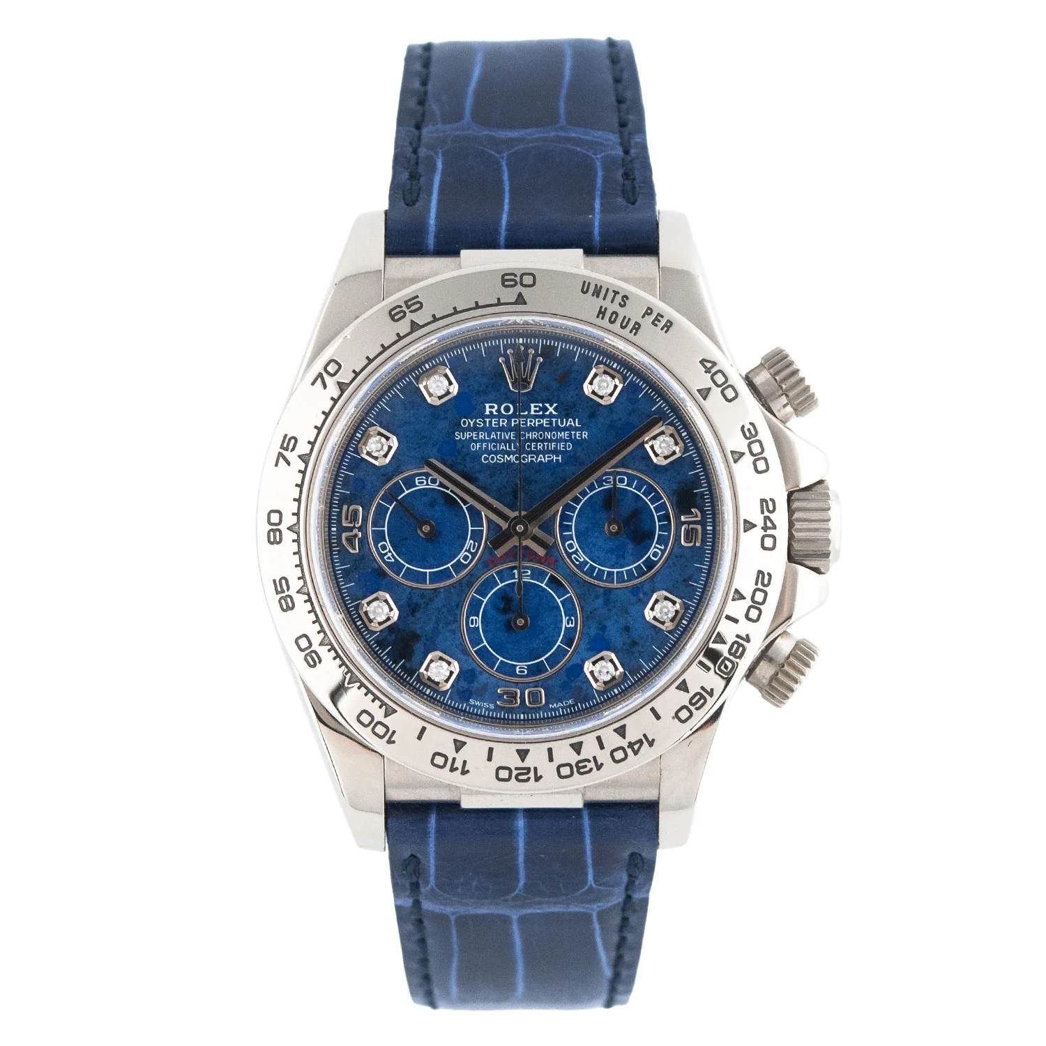 Daytona Cosmograph Zenith White Gold Sodalite Dial Full Set 2000 - 16519