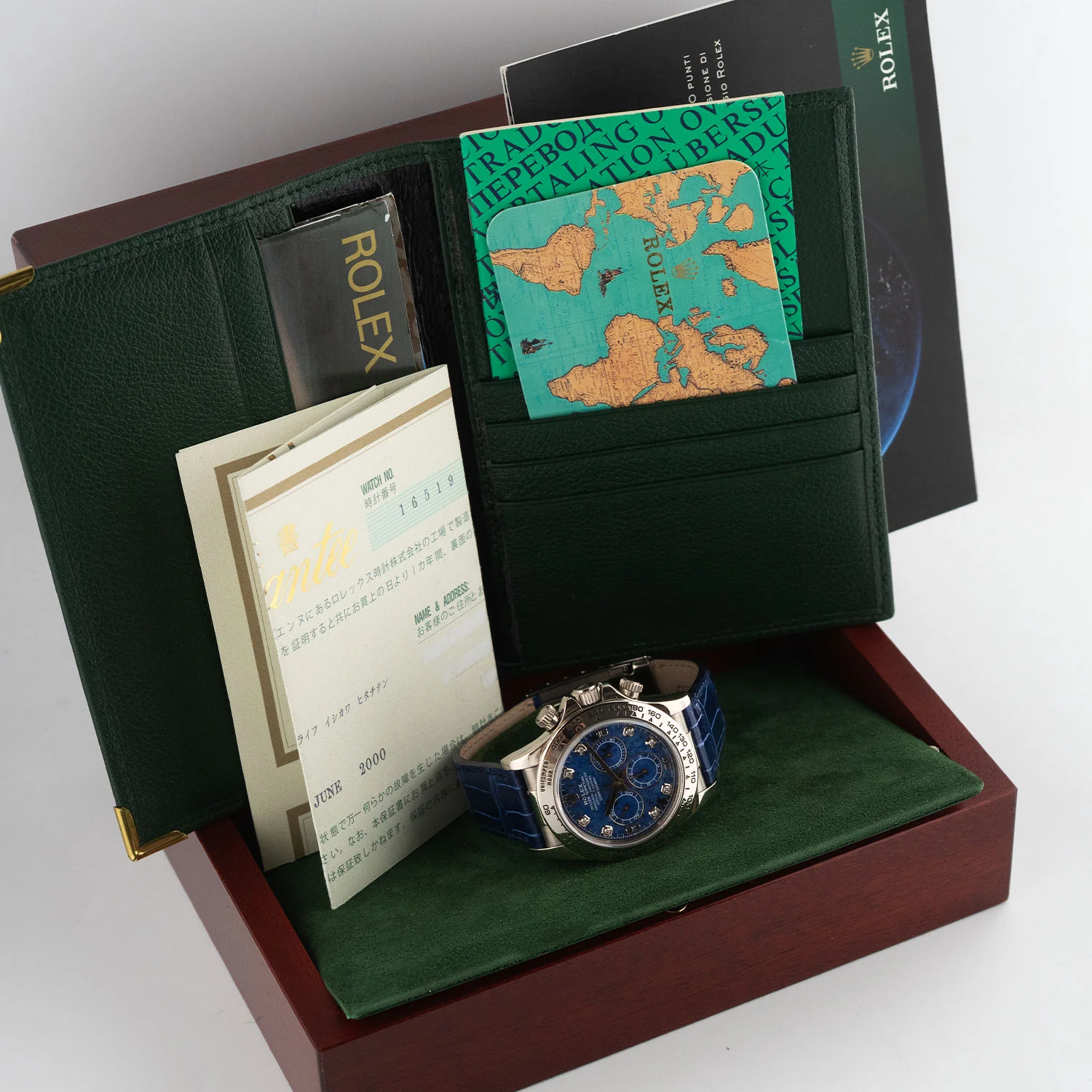 Daytona Cosmograph Zenith White Gold Sodalite Dial Full Set 2000 - 16519 - Image 7