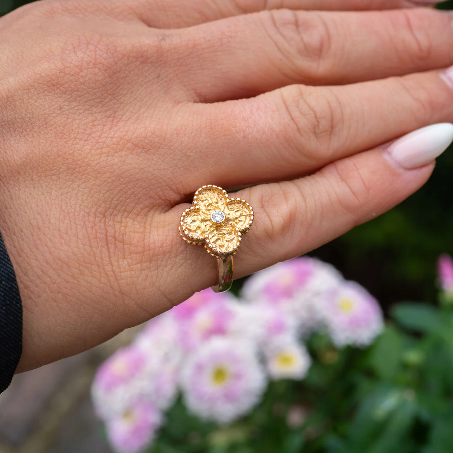Ring 18K Roségold Vintage Alhambra Diamond - Image 6