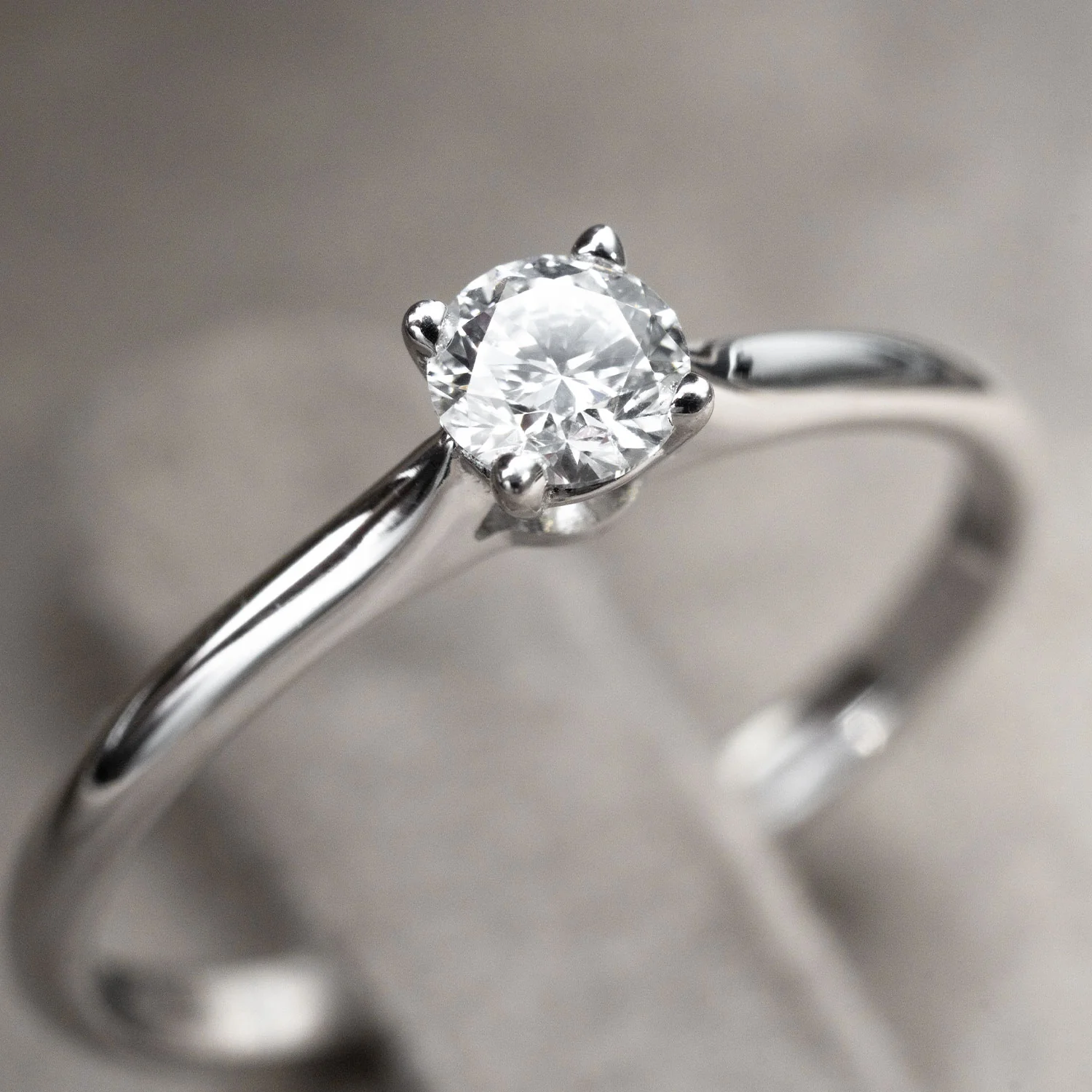 Ring Solitär 750 Weißgold 1 Brilliant 0,25ct.