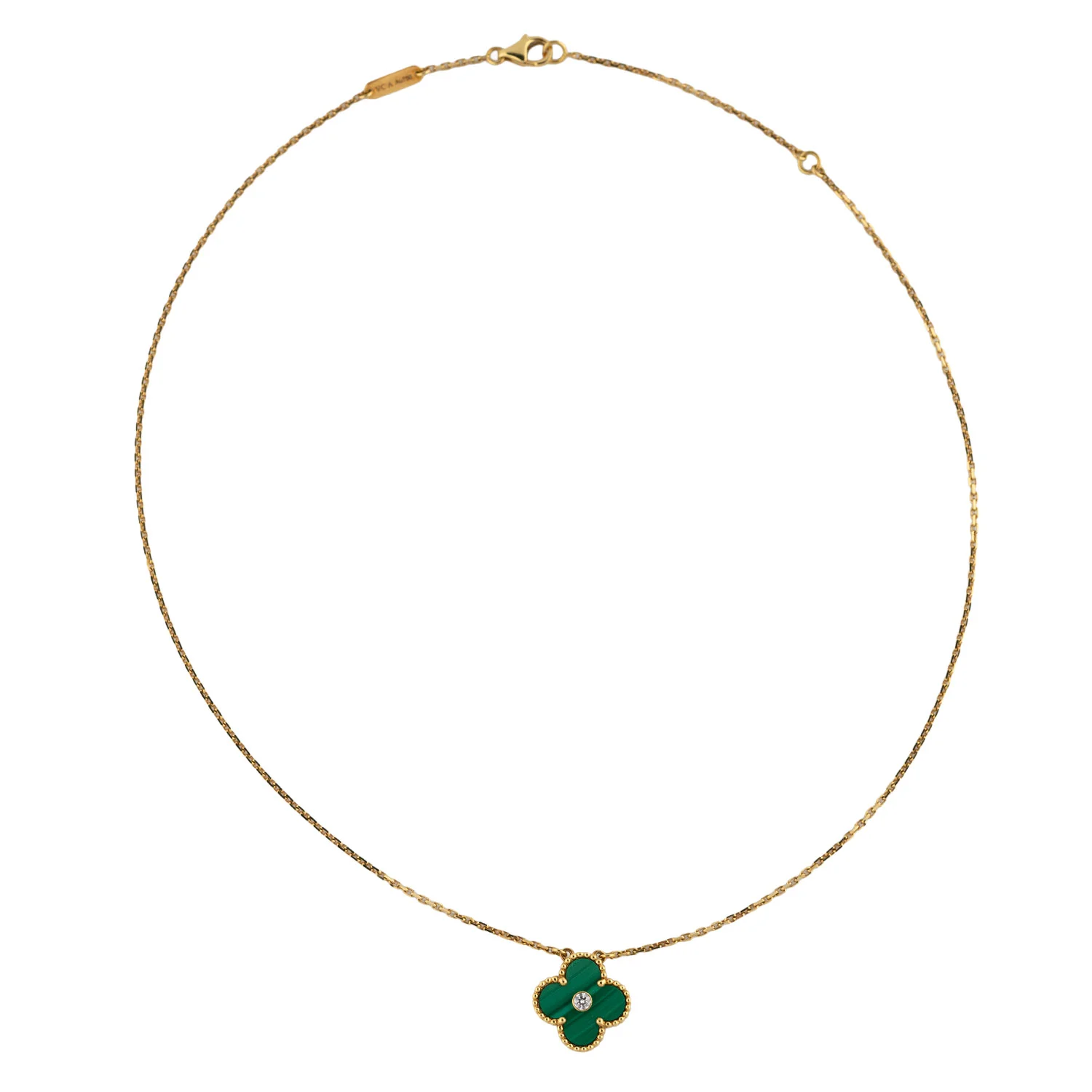 Vintage Alhambra Bracelet 1PD Necklacke Malachite - Size 19