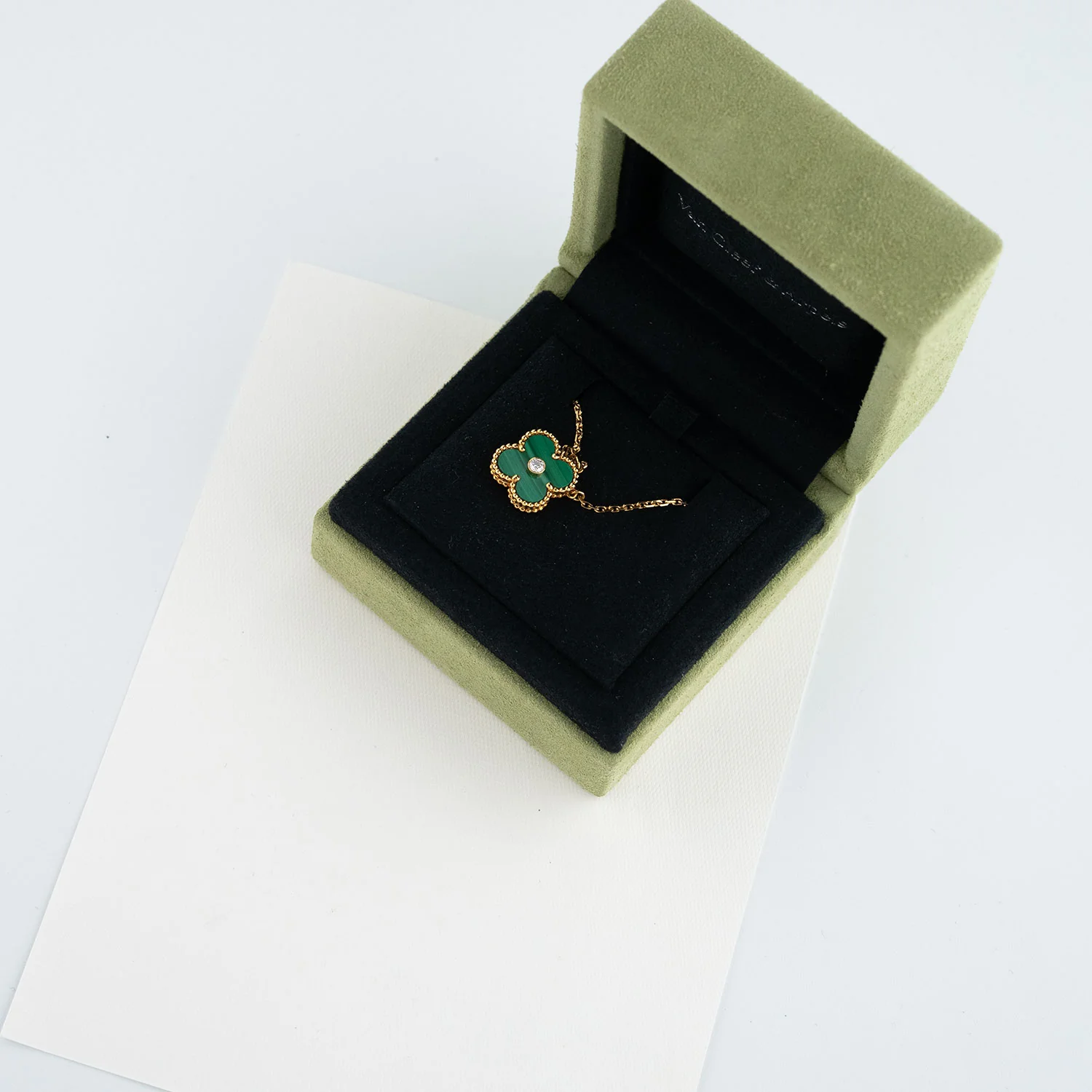 Vintage Alhambra Bracelet 1PD Necklacke Malachite - Size 19 - Image 7