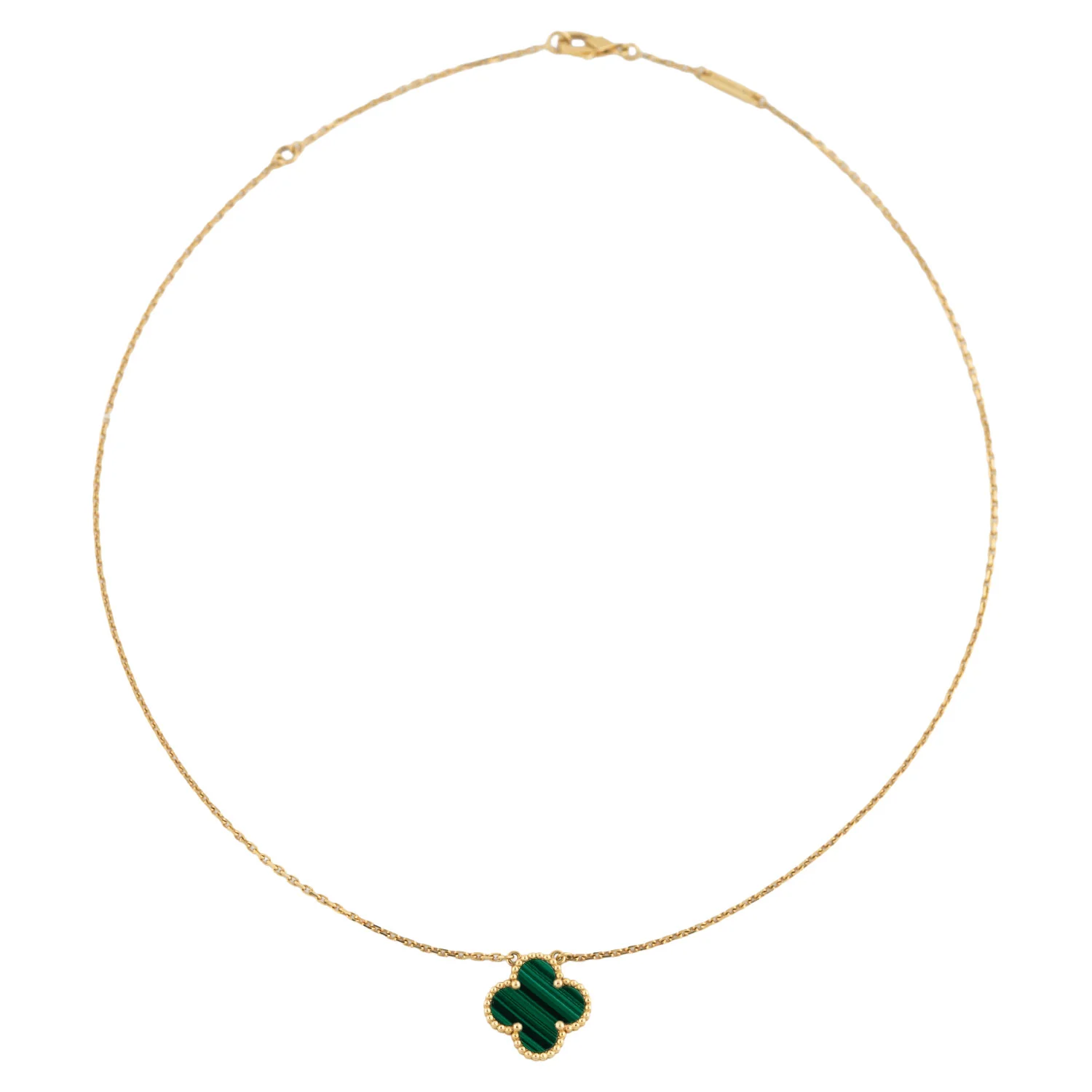 Vintage Alhambra Necklace Malchite 750YG